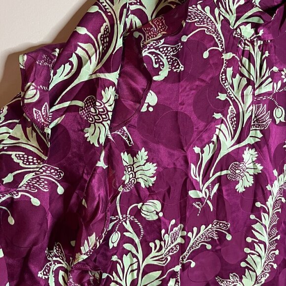 J. Crew Collection purple silk paisley ruffle dress - Picture 4 of 8